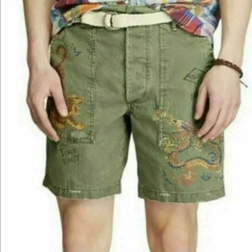 POLO RALPH LAUREN Men Relaxed Fit Tiger Pacific Tour Shorts (Check Details)
